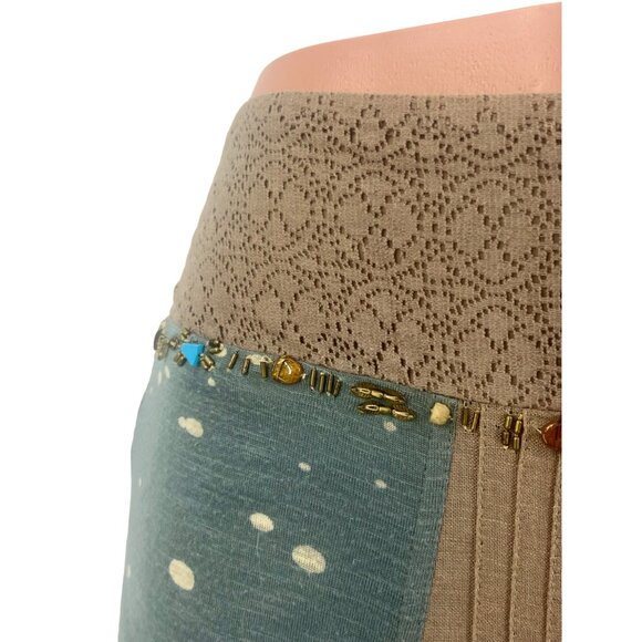 Rare Vtg Free People Beaded Waist Maxi Skirt | Boho Cottagecore Y2K Coquette 4/S - Picture 4 of 16